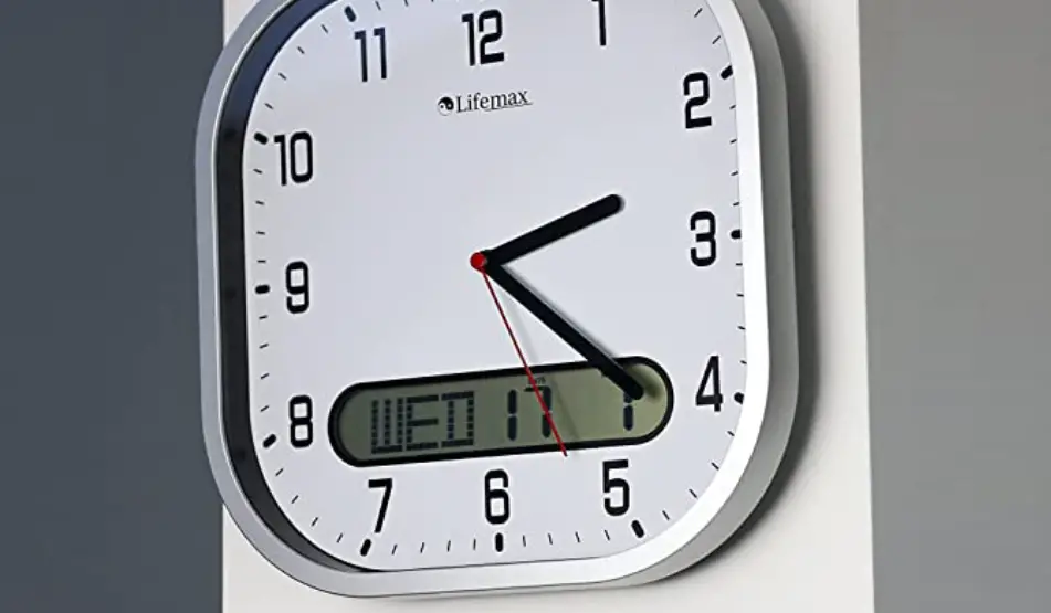 Lifemax 1614w Clear Time Day Date Wall Clock User Guide
