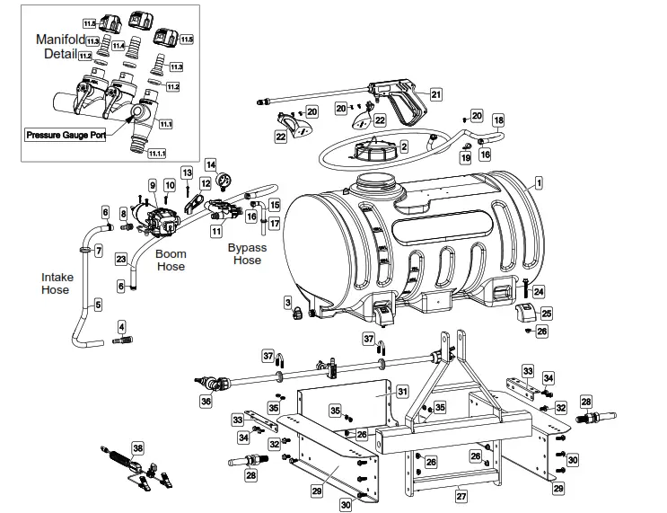 FIMCO INDUSTRIES 3PT-45-12V-BL 3 Point Sprayer with Boomless Boom - Fig23