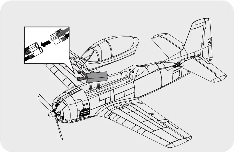 1100mm T-28 - Battery installation