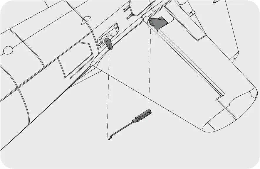 1100mm T-28 - Pushrod installation 2
