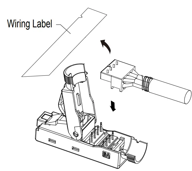 Remove wiring label before placing wiring
cap on connector
