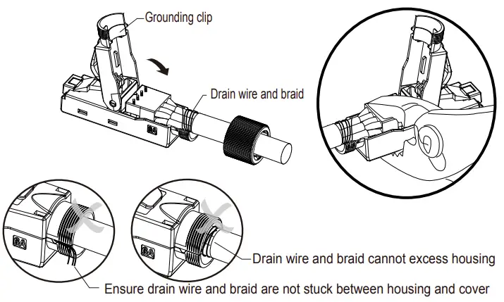 S45-1710S 10G Rated RJ45 Ultra Slim Shielded Field Plug Cable Preparation