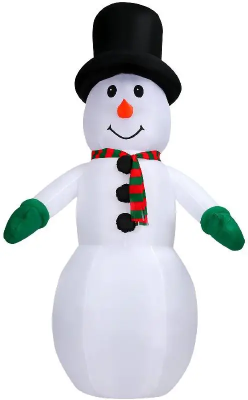 Christmas Time 10 Inches Inflatable Snowman with Lights