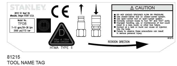STANLEY TP0813 Hydraulic Trash Pump 2