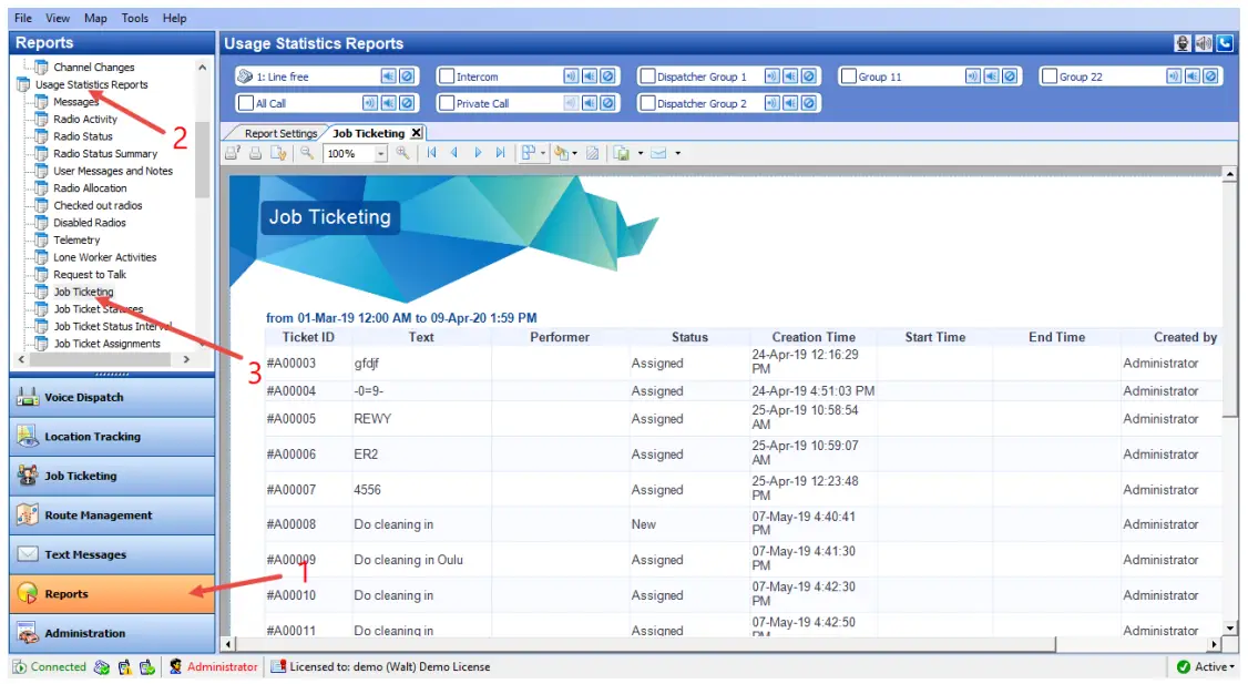 Viewing Job Ticketing Reports