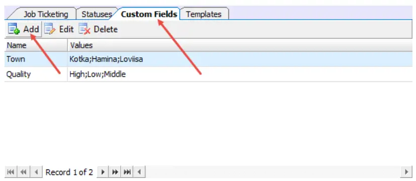 Adding Custom Fields for Job Ticketing