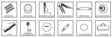 Franklin 50601 Badminton Volleyball Set - 2