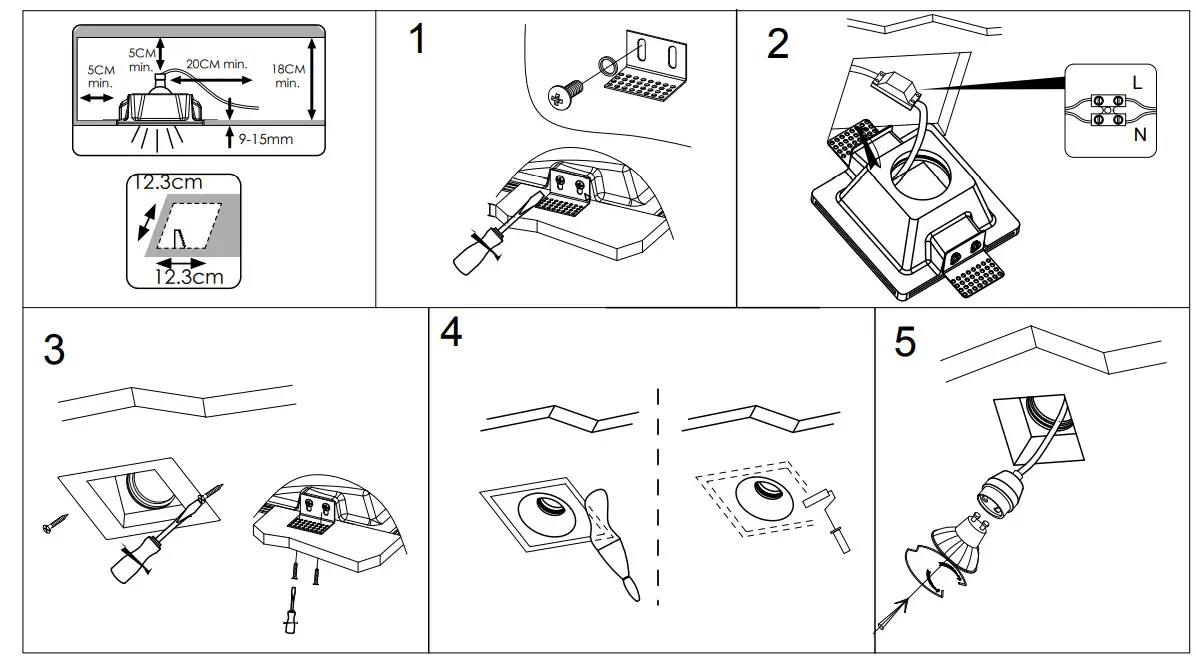 DMQ Q13397 Trimless Inbouwspot Devon Gips Vierkant GU10