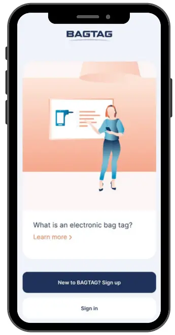 BAGTAG Track App - Register in the BAGTAG app