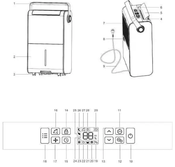 ZANUSSI ZD2733 Dehumidifier - Description