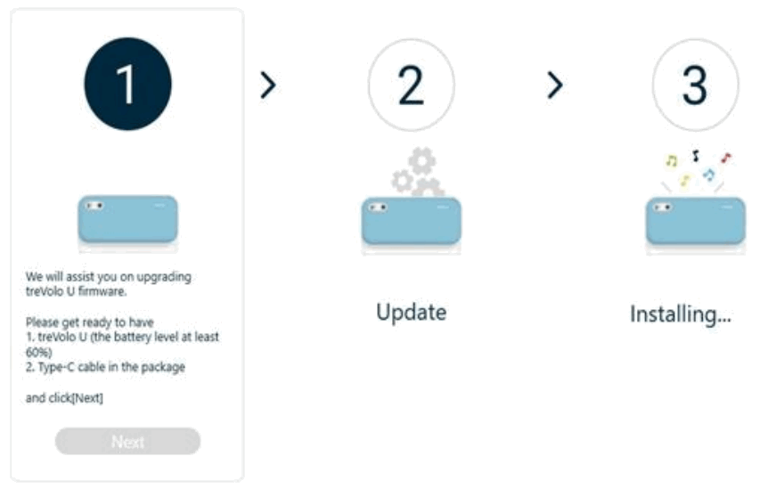 BenQ treVolo U Firmware Upgrade Software -battery level 3