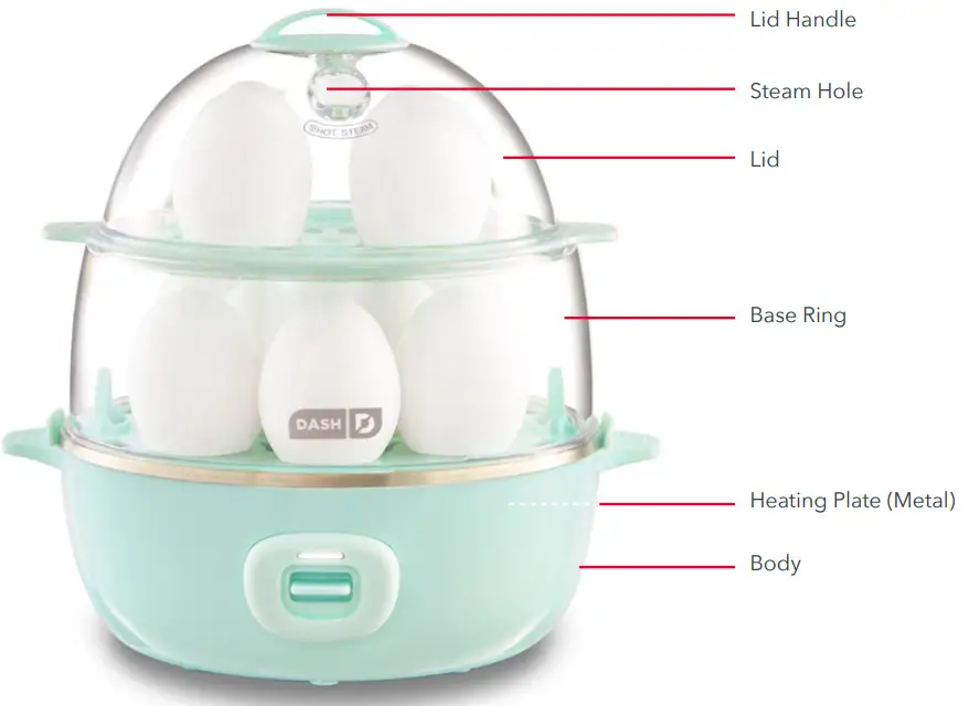 DASH DELUXE Express EGG COOKER K50780 - PARTS