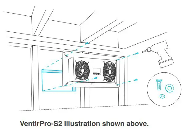 ALORAIR VENTIRPRO-S2 Crawlspace and Basement Ventilation Fan - STEP 4 (Mounting It On The Wall Surface)