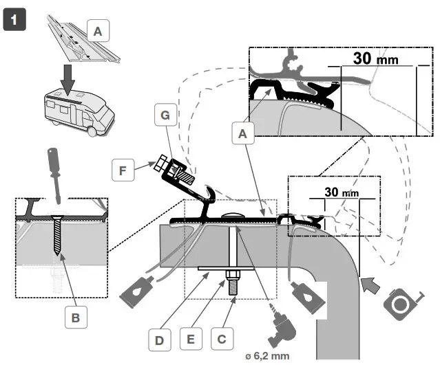 FIAMMA 98655-932 Hymer 290cm Awning Adapter- 1