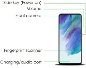 SAMSUNG Galaxy S21 FE 5G Smartphone - Side key and swipe up