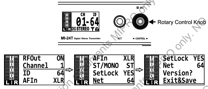 MIPRO MI24TDNT 2 4GHz Digital Stereo Transmitter -led