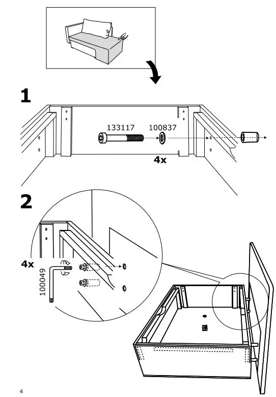 ALLSTA 2 Mestnyy Divan Krovat Sandsbru Seryy fig3