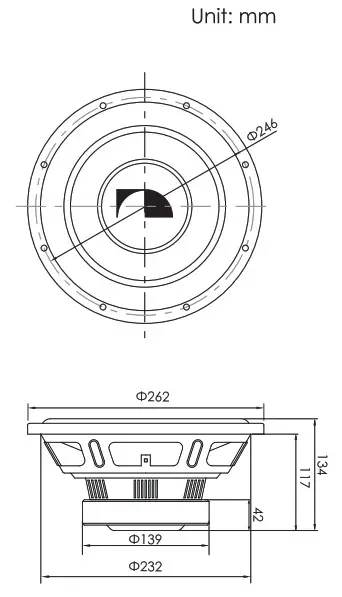 Nakamichi NSW Z1002S4 10 Inch SVC Subwoofer- SPECIFICATIONS