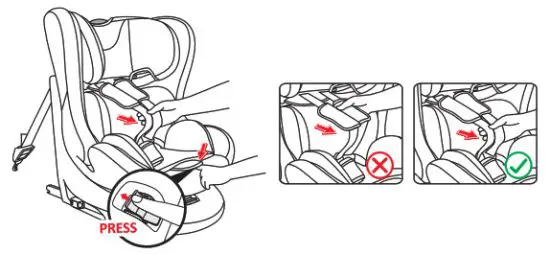 COZY N SAFE EST 230 360 Degree Rotating Car Seat - Adjusting the harness