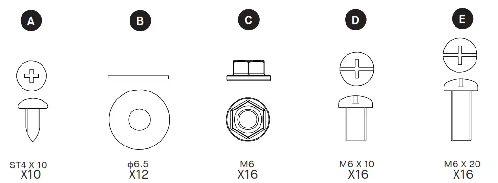 MASTERBUILT MB20013020 20 Quart 6-in-1 Outdoor Air Fryer- Hardware List
