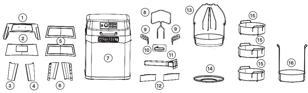 MASTERBUILT MB20013020 20 Quart 6-in-1 Outdoor Air Fryer- Parts List