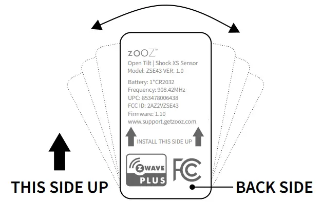 zoOZ ZSE43 Tilt Shock XS Sensor -INDOOR MOUNTING