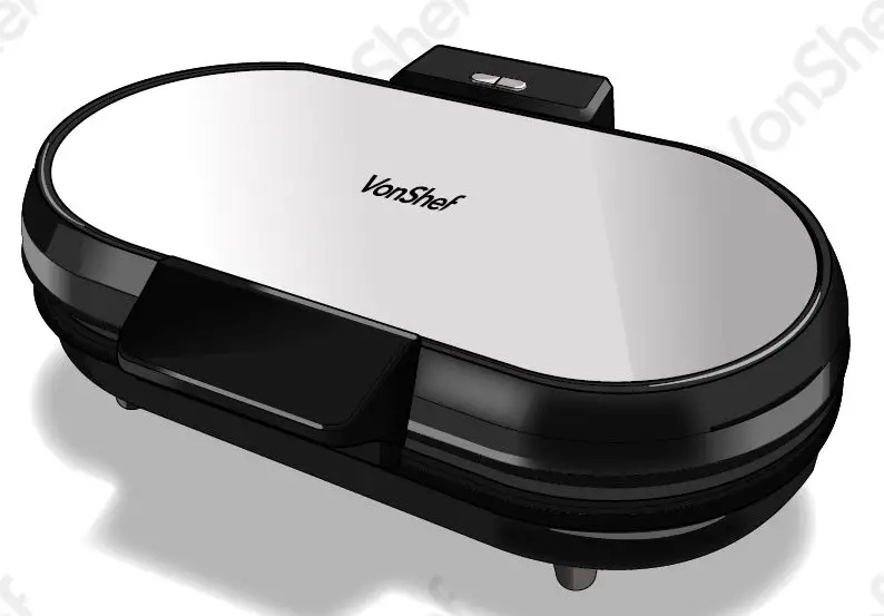 VonHaus -2013308- 1200W -Round- Belgian -Waffle -Maker-fig 1