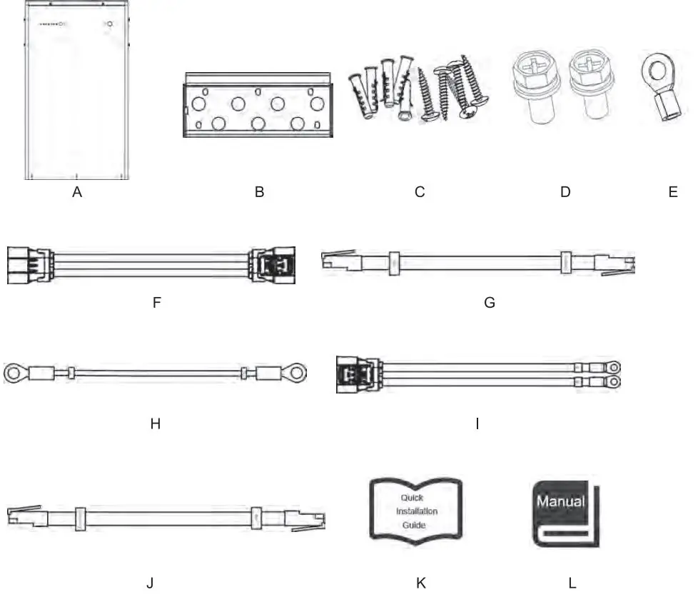 FOX-ESS LV5200 Solar Battery User Manual - Items in the package