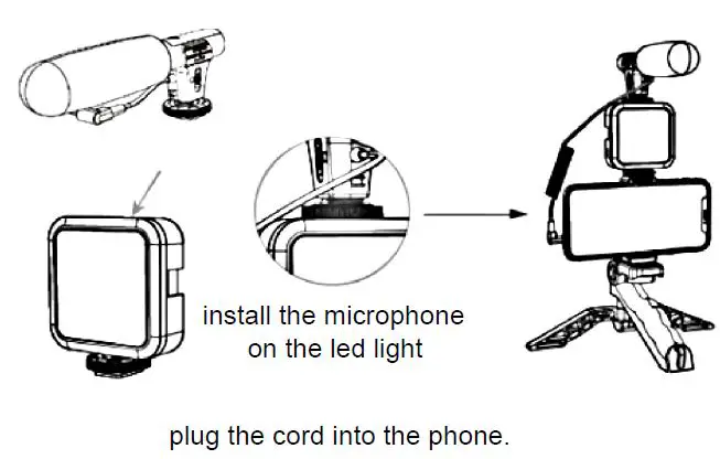 OTTO OTVLOGKT Smartphone Vlog Kit with Microphone Light and Tripod-FIG4