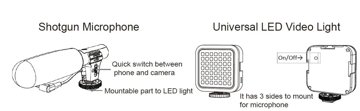 OTTO OTVLOGKT Smartphone Vlog Kit with Microphone Light and Tripod-FIG6