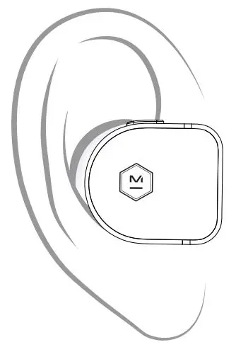 masterdynamic MW08 True Wireless Earphones - Rotate the earphone down until the ear tip forms a seal with your ear canal.