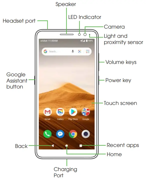 cricket wireless H124 LTE UMTS GSM Smartphone -