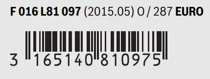 BOSCH HIGH PRESSURE WASHER - bar code