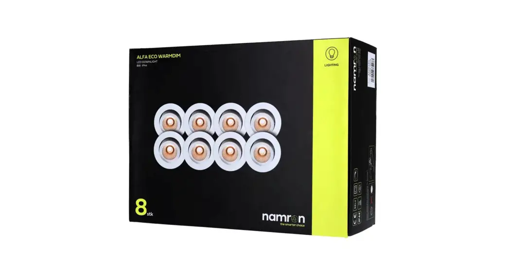 Namron Alfa Eco Downlight Warmdim 8w 8-pack Instruction Manual