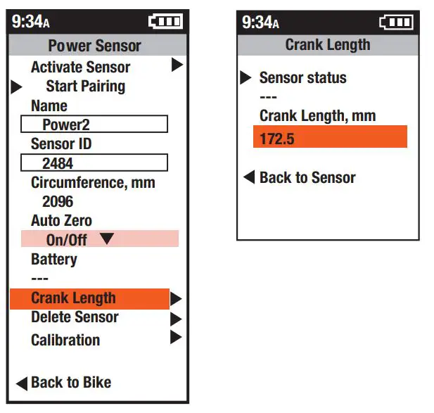 powertap Pedal Power Meter-SETTING CRANK ARM LENGTH