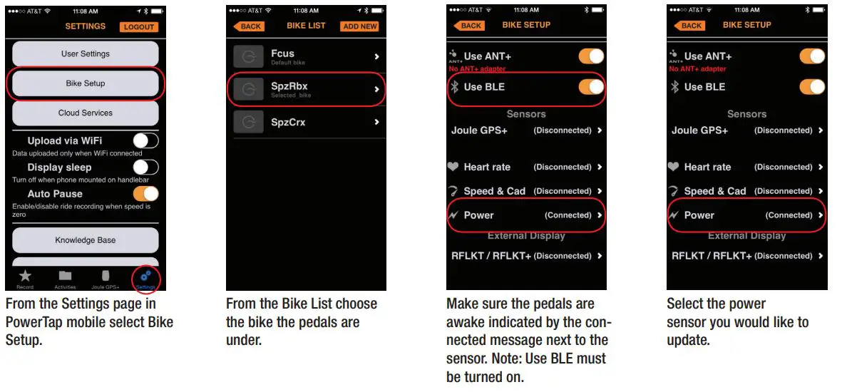powertap Pedal Power Meter - Setting Instraction 2