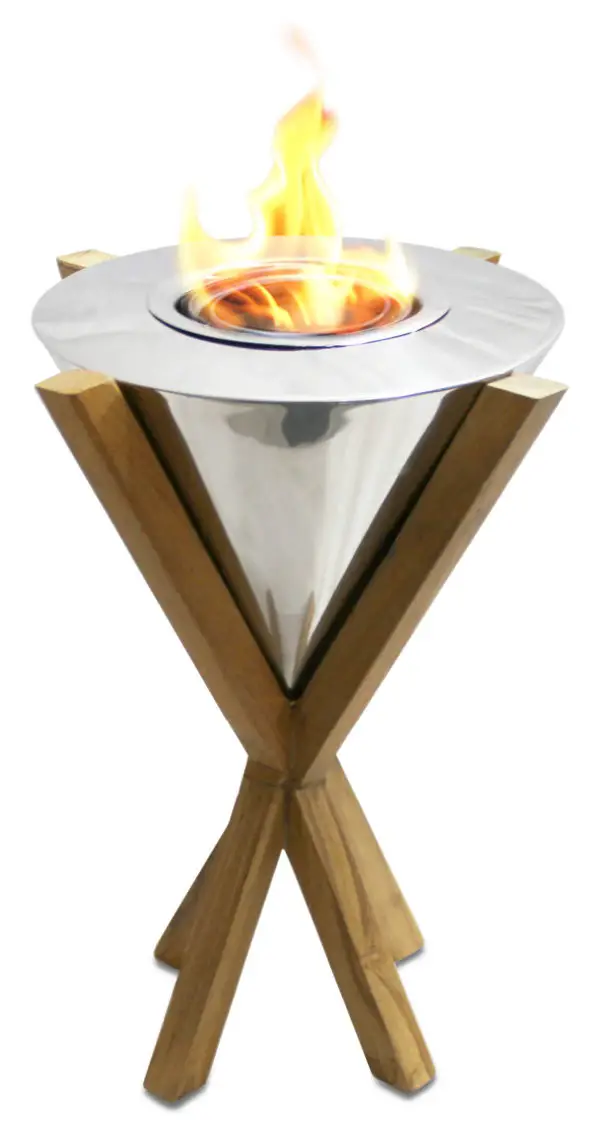 Anywhere Fireplace Southampton Teak Indoor/Outdoor Tabletop Fireplace