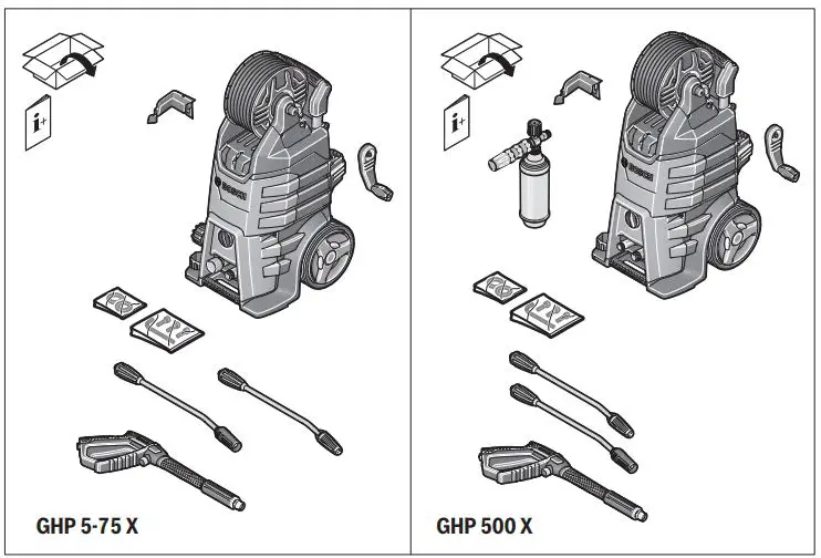 BOSCH GHP 5-55 High-Pressure Washer Instruction Manual - What's in the box
