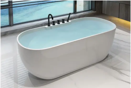 ROSWELL 862063-BAT-WH Ronda 63 in. Acrylic Flatbottom Soaking Bathtub -