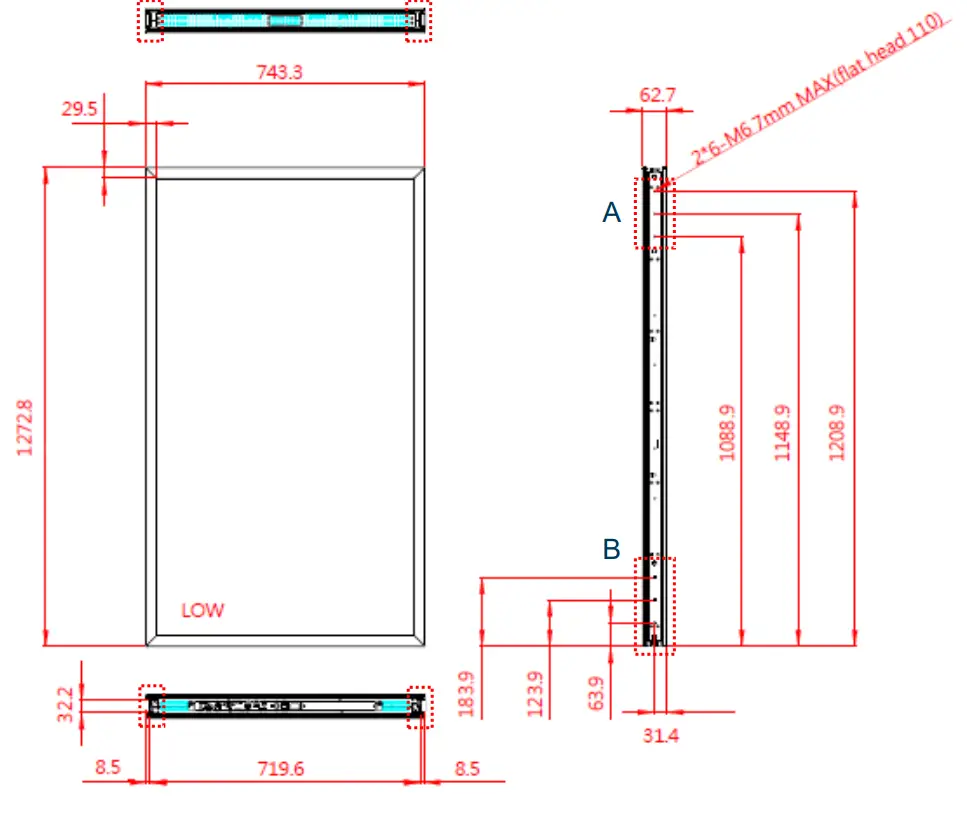 DynaScan DW551DR4-1 55 Inch Dual Side Digital Signage Display - fig 1
