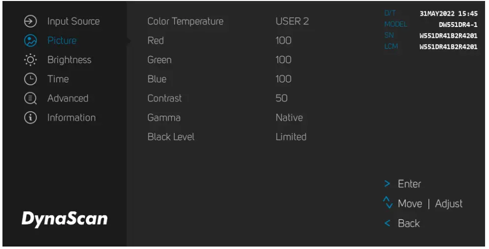 DynaScan DW551DR4-1 55 Inch Dual Side Digital Signage Display - fig 13