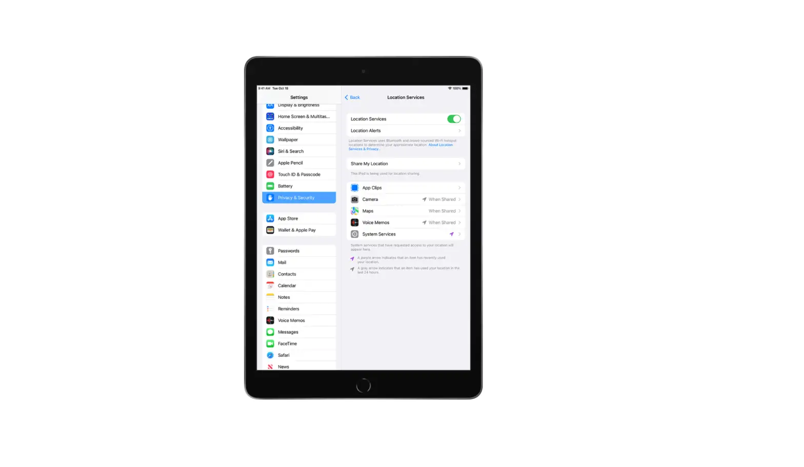 Control The Location Information You Share On Ipad