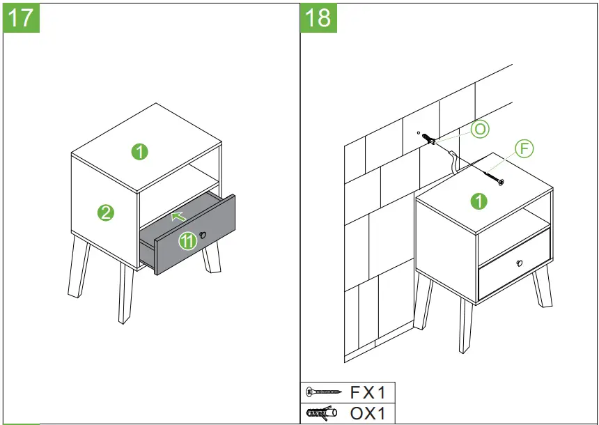 HOMEDEPOT HY01639Y Classic and Vintage 15 Inch Black 1-Drawer Side Table-fig16