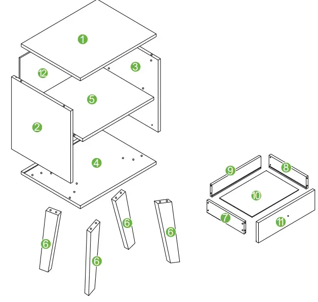 HOMEDEPOT HY01639Y Classic and Vintage 15 Inch Black 1-Drawer Side Table-fig8