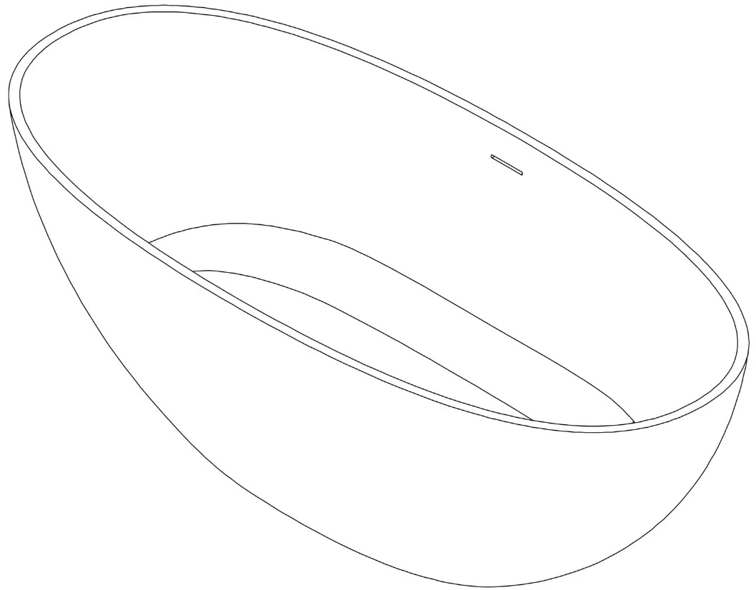 CLOVIS 20S01104 65 65 Inch Solid Surface Stone Resin Flatbottom Non-Whirlpool Freestanding Soaking Bathtub