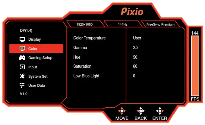 Pixio PX248 Prime Advanced Gaming Monitor - Color