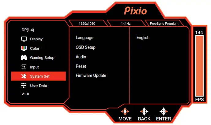 Pixio PX248 Prime Advanced Gaming Monitor - System Set