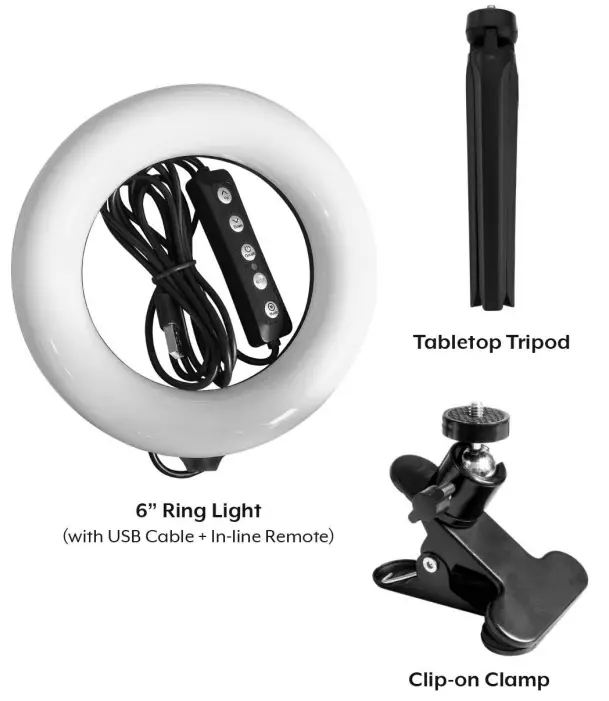 BOWER 563345 6 inch White RGB Ring Light