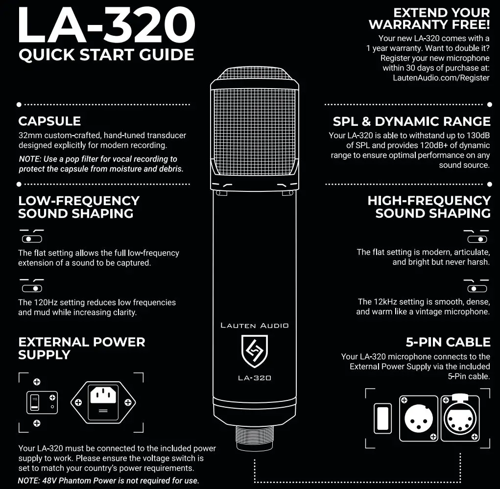 LAUTEN AUDIO LA-320 Large-Diaphragm Tube Condenser Microphone User Guide