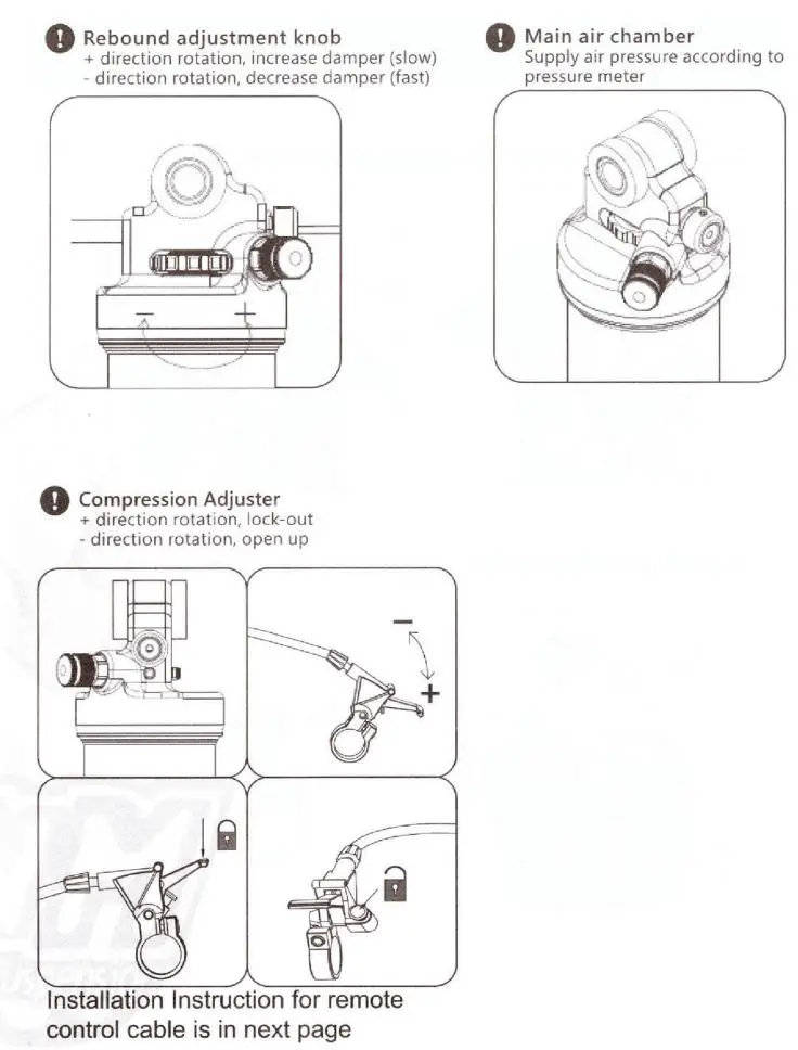 DNM AO-42RC Mountain Bike Rear Shock Absorber User Manual - DNM Air Shock AO-38RL Product Description